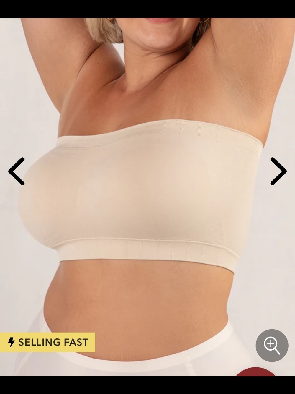 Seamless Strapless Bandeau Bra — Cream